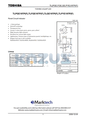 TLPGE19TP_09 datasheet - Panel Circuit Indicator