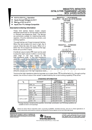 SN74ACT573DBRE4 datasheet - OCTAL D-TYPE TRANSPARENT LATCHES WITH 3-STATE OUTPUTS