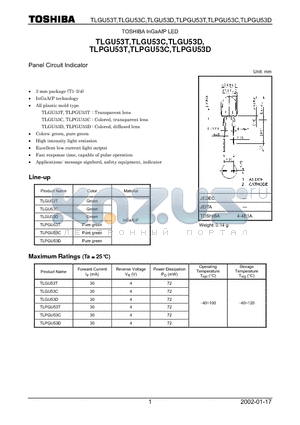 TLPGU53C datasheet - TOSHIBA InGaAlP LED