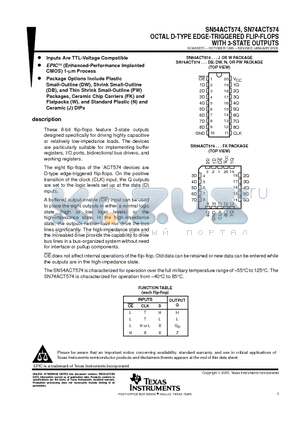 SN74ACT574DB datasheet - OCTAL D-TYPE EDGE-TRIGGERED FLIP-FLOPS WITH 3-STATE OUTPUTS