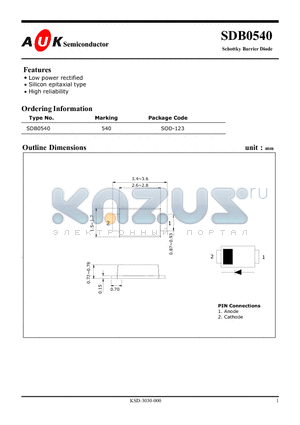 SDB0540 datasheet - Schottky Barrier Diode