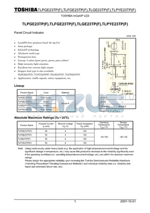 TLPYE23TP datasheet - Panel Circuit Indicator