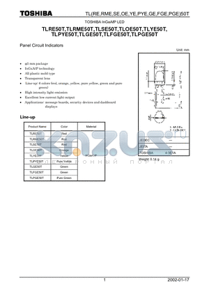 TLPYE50T datasheet - TOSHIBA InGaALP LED