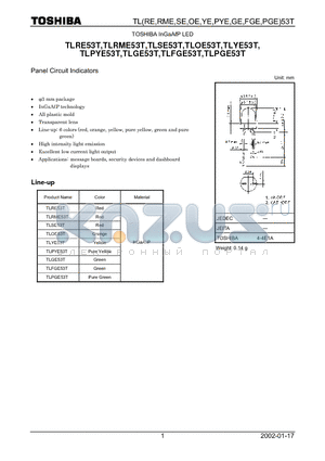 TLPYE53T datasheet - TOSHIBA InGaALP LED