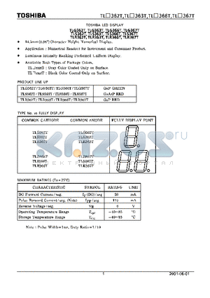 TLR363T datasheet - LED DISPLAY