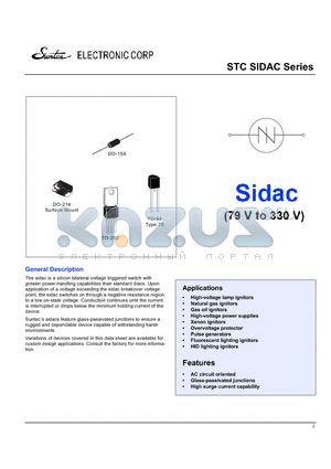 SDB0900G datasheet - silicon bilateral voltage triggered switch