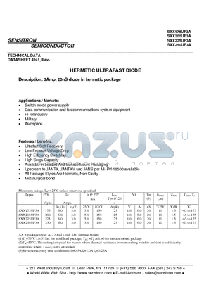SSM200UF3A datasheet - HERMETIC ULTRAFAST DIODE