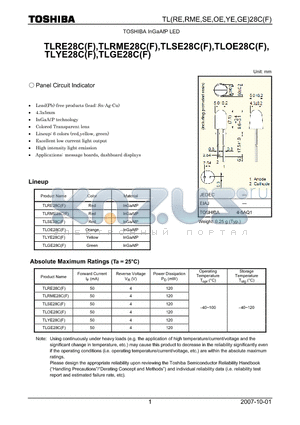 TLRE28CF datasheet - Panel Circuit Indicator