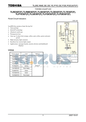 TLRE50TF datasheet - Panel Circuit Indicators