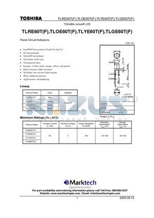 TLRE60T datasheet - TOSHIBA InGaAP LED