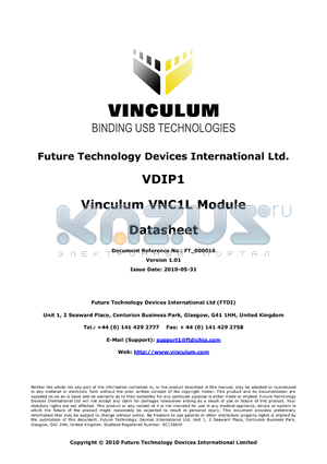 VDIP1_10 datasheet - Vinculum VNC1L Module