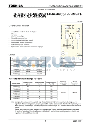 TLRME28C datasheet - Panel Circuit Indicator