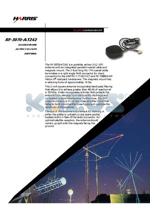 RF-3070-AT242 datasheet - Soldier Worn Active L1/L2 GPS Antenna