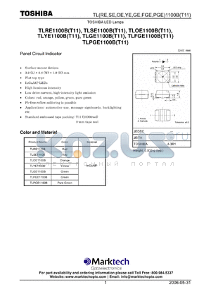 TLSE1100B datasheet - TOSHIBA LED Lamps