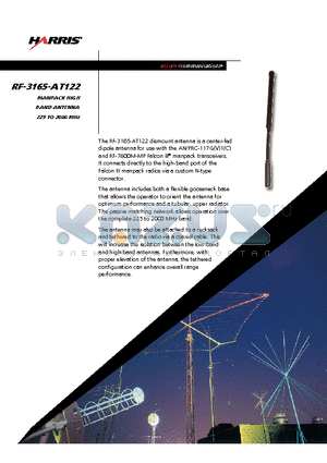 RF-3165-AT122 datasheet - Manpack High Band Antenna 225 to 2000 MHz