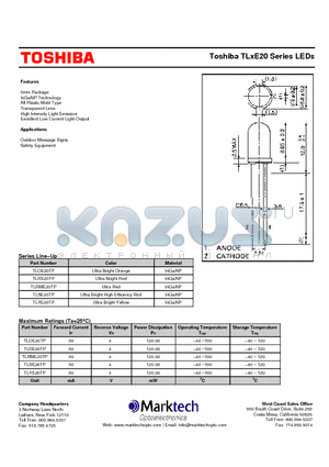 TLSE20TP datasheet - Toshiba TLxE20 Series LEDs