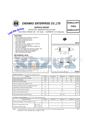 SSM34LSPT datasheet - SCHOTTKY BARRIER RECTIFIER