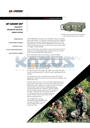 RF-5800M-MP datasheet - FALCON II Advanced tactical radio system