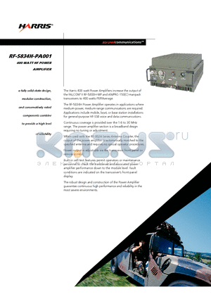 RF-5834H-PA001 datasheet - 400 WATT HF POWER AMPLIFIER