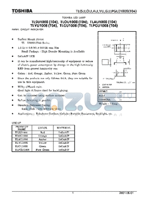 TLSU1008 datasheet - LED LAMP, PANEL CIRCUIT INDICATOR