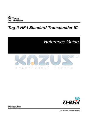 RF-HDT-AJLE datasheet - Tag-it HF-I Standard Transponder IC