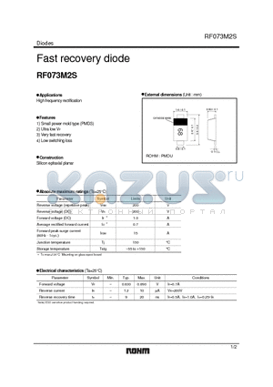 RF073M2S datasheet - Fast recovery diode