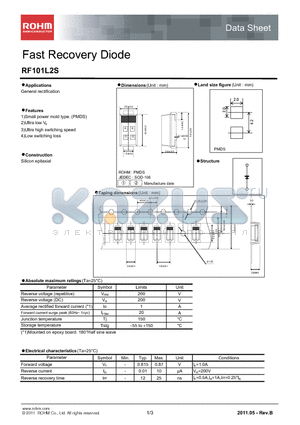 RF101L2S datasheet - Fast Recovery Diode