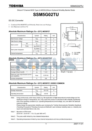SSM5G02TU datasheet - DC-DC Converter