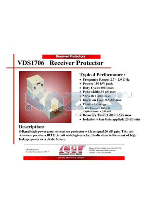 VDS1706 datasheet - Receiver Protector