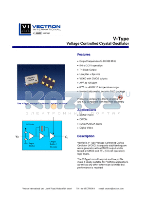VDUMCD-44.736 datasheet - Voltage Controlled Crystal Oscillator