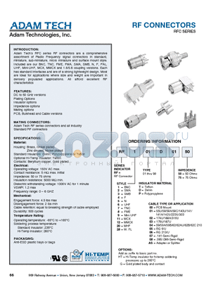 RF199PAS50 datasheet - RF CONNECTORS