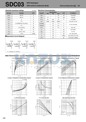 SDC03_01 datasheet - NPN Darlington With built-in avalanche diode