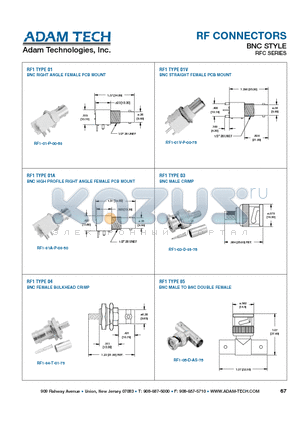 RF2-03-T-00-50-G datasheet - RF CONNECTORS BNC STYLE