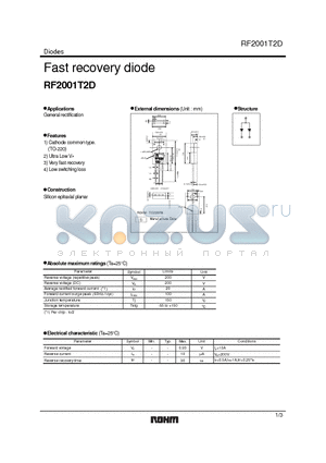 RF2001T2D datasheet - Fast recovery diode
