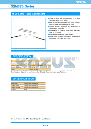 SSMB75-LR-PC-4 datasheet - 75 SSMB Type Connectors