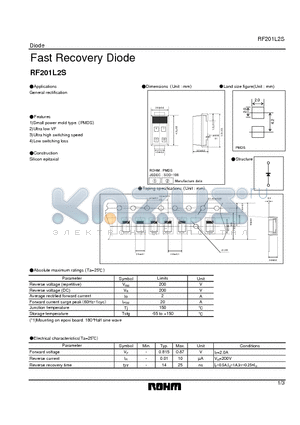 RF201L2S datasheet - Fast Recovery Diode