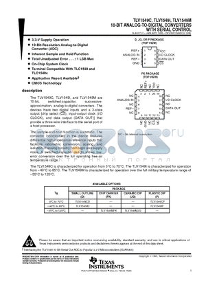 TLV1549CD datasheet - 10-BIT ANALOG-TO-DIGITAL CONVERTERS WITH SERIAL CONTROL