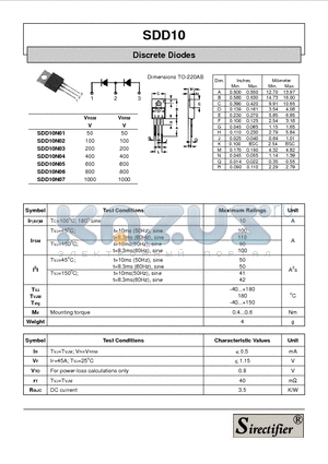 SDD10N07 datasheet - Discrete Diodes