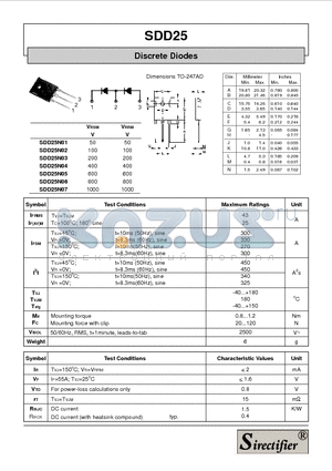 SDD25 datasheet - Discrete Diodes