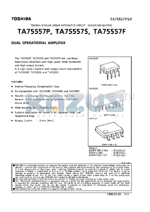 TA75557 datasheet - DUAL OPERATIONAL AMPLIFIER