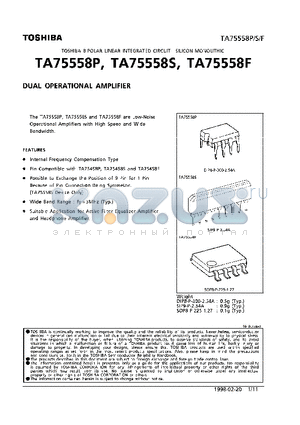 TA75558P datasheet - DUAL OPERATIONAL AMPLIFIER