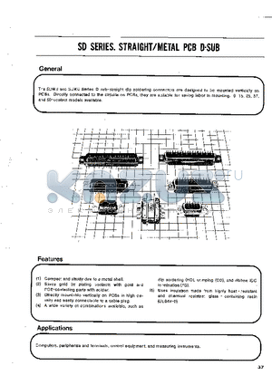 SDDG-15S05 datasheet - STRAIGHT/METAL PCB D-SUB