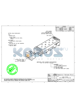 U77-A1618-200T datasheet - SFP 1X1 CAGE WITH 8 PRESS FIT / 12 EMI PINS