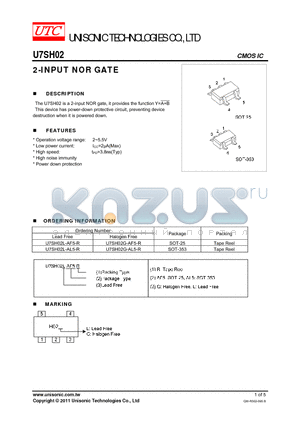 U7SH02 datasheet - 2-INPUT NOR GATE