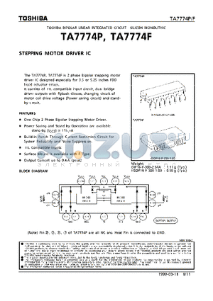 TA7774F datasheet - STEPPING MOTOR DRIVER IC