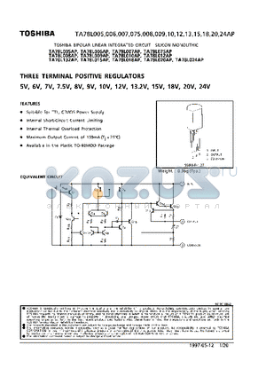 TA78L010AP datasheet - THREE TERMINAL POSIVIVE REGULATORS