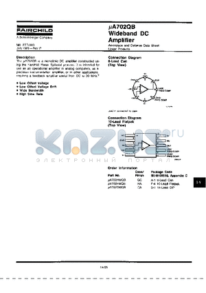 UA702DMQB datasheet - Wideband DC Amplifier