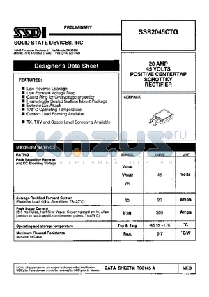 SSR2045G datasheet - POSITIVE CENTERTAP SCHHOTTKY