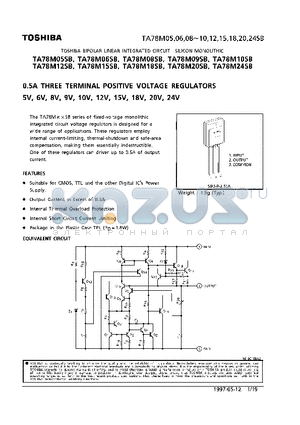 TA78M09SB datasheet - 0.5A THREE TERMINAL PLSITIVE VOLTAGE REGULATORS