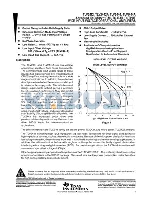 TLV2442AMFK datasheet - Advanced LinCMOS RAIL-TO-RAIL OUTPUT WIDE-INPUT-VOLTAGE OPERATIONAL AMPLIFIERS